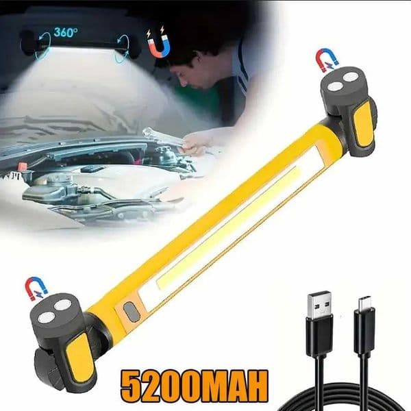 Super Bright Work Light Built-in 5200mAh Rechargeable Battery Underhood Work Lamp Bar For Car Repair Outdoor lighting H260305