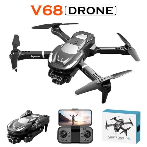 V68 Drone For Aerial Photography With Three Cameras, Optical Flow Positioning, Intelligent Obstacle Avoidance, Remote Control Flight, Kuhangxin