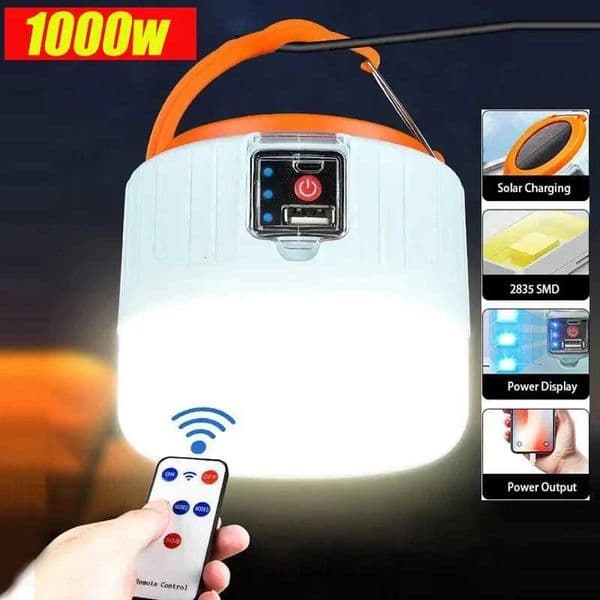 USB Rechargeable High Power LED Camping Light Portable Lantern Outdoor Tent Lamp with Emergency Lighting for BBQ Hiking H260305