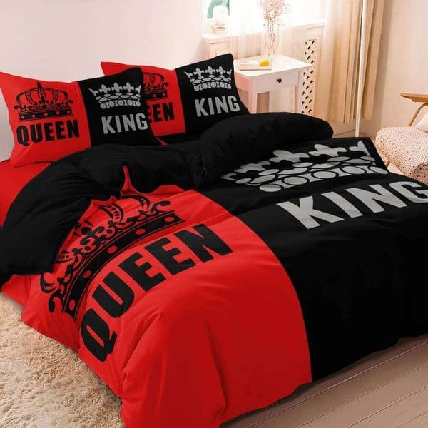 3pcs Set Queen King Heart Digital Print Can Be Used As Holiday Gifts 1 Duvet Cover + 2 * Pillowcase, No Quilt C260304