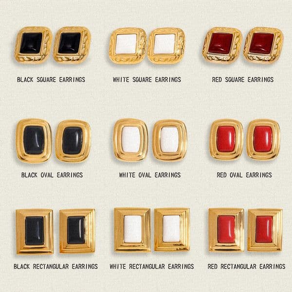 Uworld Retro Agate Geometric Ear studs Stainless Steel Texture Irregular Earrings Large Female Lead Womens Accessories Party Gi 260303