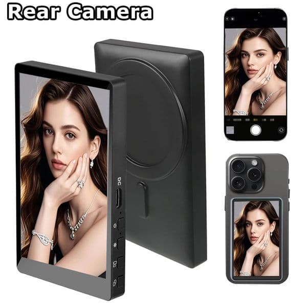 Wireless Monitor Rear Camera Screen Smartphone Selfie Magnetic Screen For Vlog Live Stream Video Recording Outdoor Selfie tool 260302
