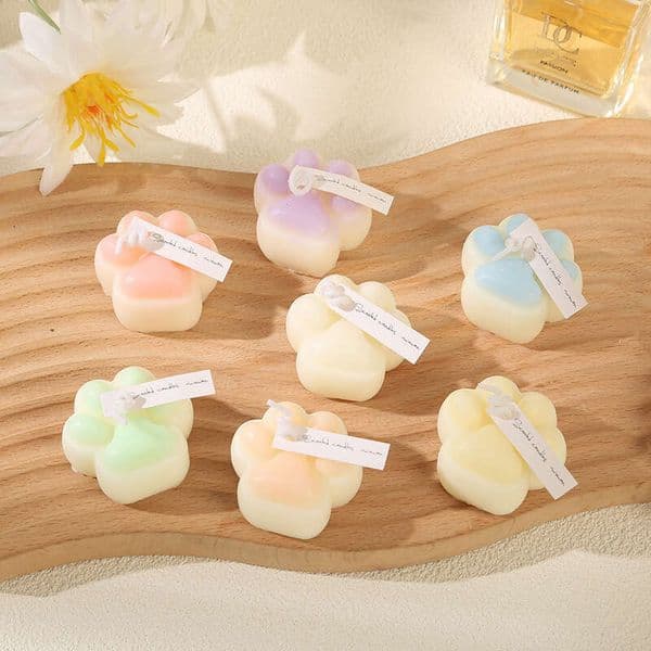 Cat Paw Peach Smokeless Non-Damaging to Skin Couple Mood Solid Aromatherapy Candle Drip Wax Toy W260305