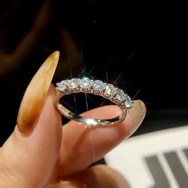 KNB Ring 925 Sterling Silver Diamond Band Engagement Wedding Rings for Women Quality Jewelry 260121