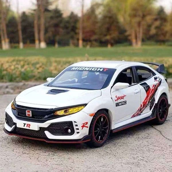 1:32 Honda CIVIC TYPE-R Accord Toys Diecast Alloy Models Car 6 Doors Opened Sound Light Pull Back Cars Children's Holiday Gifts C260305