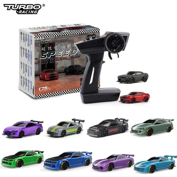Turbo Racing 1:76 C64 C63 C61 C62 C72 C73 C74 C75 RTR Flat Running Toys on Road RC Drift Car With Gyro Radio For Kids and Adults Z260304