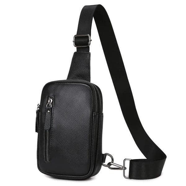 Fashion Cowhide Chest Bag Mens Casual Travel Genuine Leather Shoulder Bag Small Messenger Bag for Male Phone Coin Purses 260305