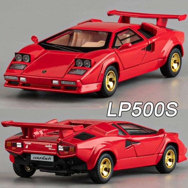 1:32 Lambor Countach LP500S LBWK Toys Models Cars Alloy Diecast Doors Opened Miniature Vehicle Light Sound Car Boys' Edutainment C260305