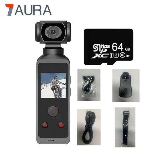 IAURA Compact 4K HD Action Camera with Optical Image Stabilizer and MicroSD Card Slot - Waterproof Case Included 26H0305