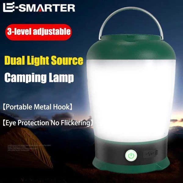 ESMARTER Portable Camping Lanterns Retro Rechargeable Night Lamp 3Color Dimmable Outdoor Waterproof Emergency Fishing Tent Light H260305