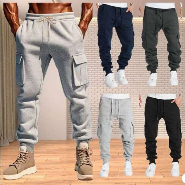2025 Men's Casual Cargo Sweatpants Spring/Autumn S-2XL Waist Drawstring Joggers Hiking Tactical Pants for Men with Pockets H260305
