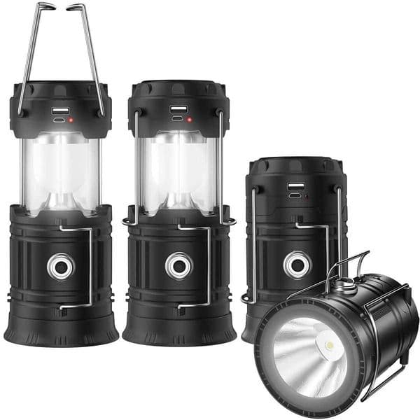 Solar Lantern Flashlight USB RechargeabLE LEd CamPING Lantern CollapsibLE PortabLE for EMergency Power Outage Storm H260305
