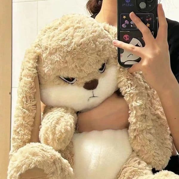 Large Size Angry Rabbit Plush Toy Cute Animal Plushie Doll Kawaii Stuffed Soft Toys Model Room Decor Birthday Gifts 260304