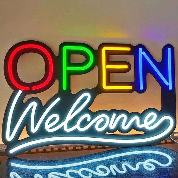 Open Sign Wall Mounted Neon Lights for Bedroom LED Business Signs Office Man Beer Club Bar Christmas Party Gifts 26W0202