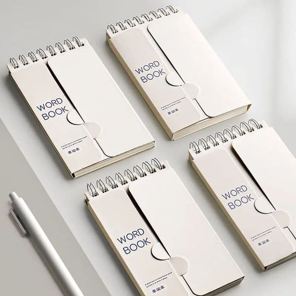 4pcs 87 Page Portable Vocabulary Memory Notepad Shorthand Spiral Notebook for Planning and Memorization with CoverUp Feature 260304