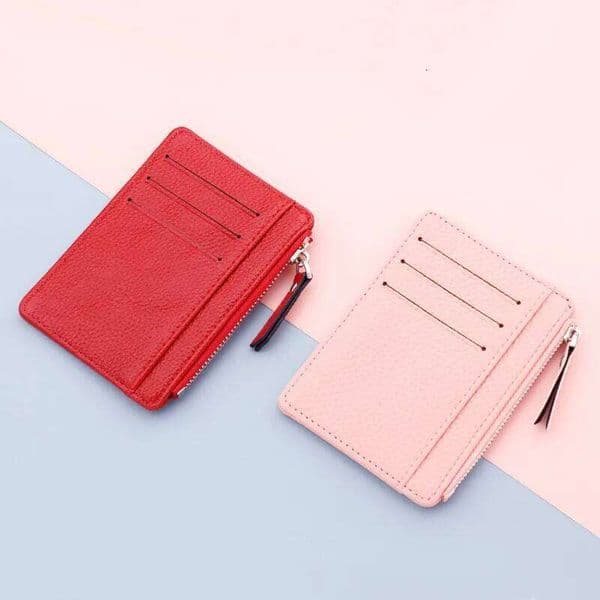 1 Pc ID Holders Slim Women Holder PU Leather Unisex Zipper Business Card Case Men Credit Mini Cards Wallet C260304 thumbnail 2