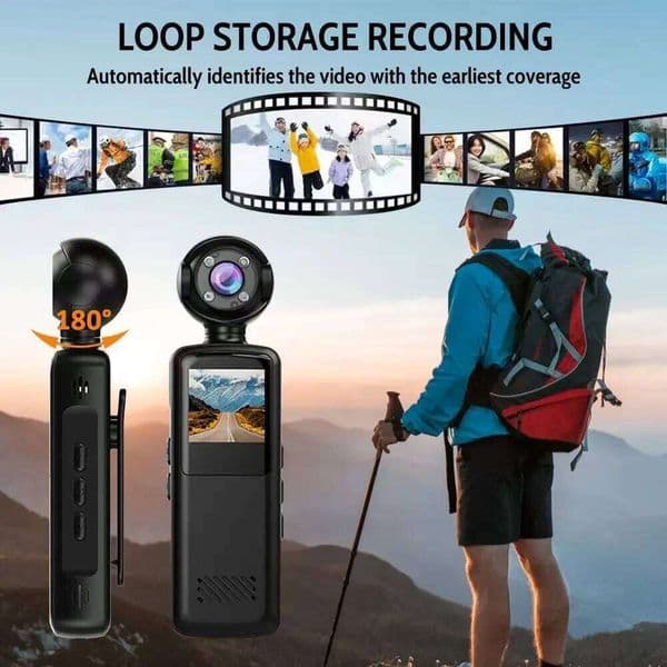 1080p HD Portable Handheld Outdoor Sports Action Camera with WiFi Pocket-Sized Camcorder for Adventure & Daily Recording 26H0305