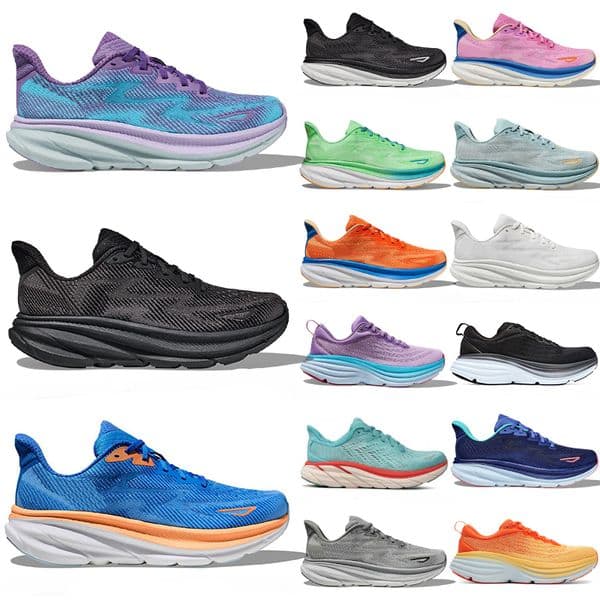 With Box Designer Bondi 8 Running Shoes Clifton 9 Runner Triple Black White Light Blue Outdoor Sports Casual Trainers size 36-45