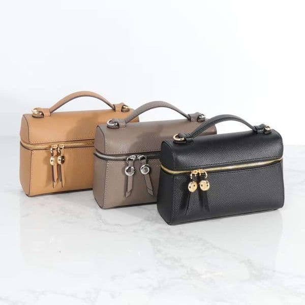 High Quality TB Women S Lychee Pattern Cowhide Box Bag Shoulder And Crossbody Handbag Light Luxury Cross Border Cosmetic For