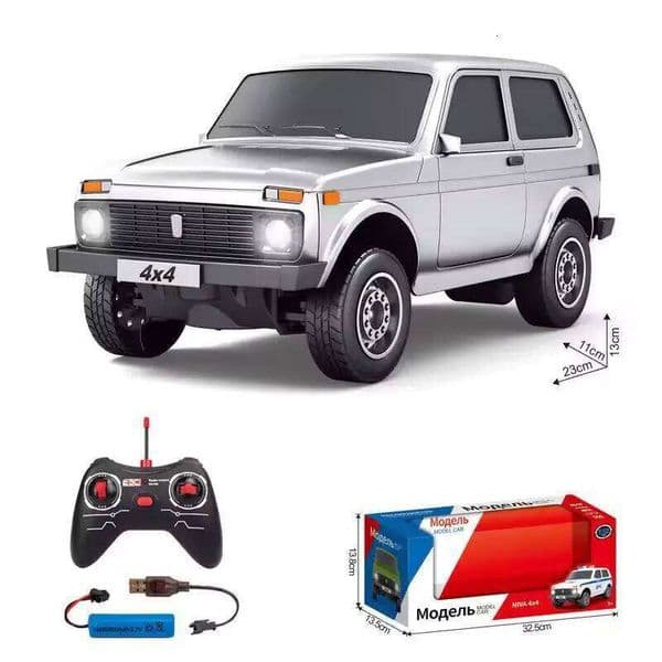 New 1:12 Metal Silver Remote Control Lada Pickup Truck Car Model Children'S Toy Gift Interaction Z260304
