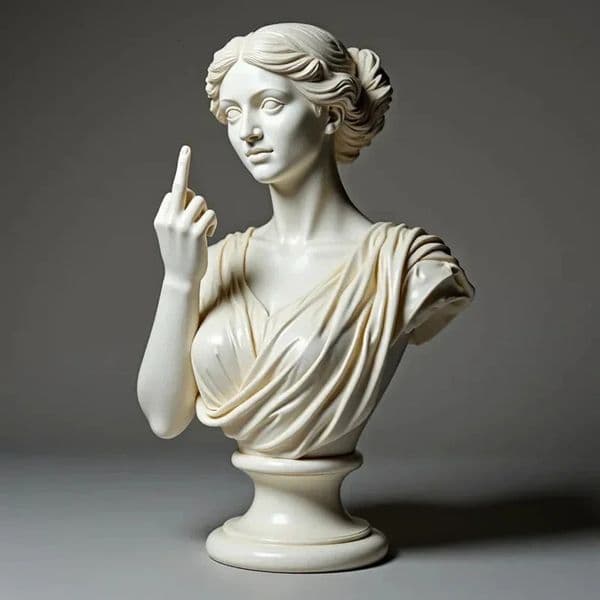 Vienna Goddess Middle Finger Funny Resin Statue Personalized Decorations Home Interior Garden Office Table Crafts Special Gifts 260227