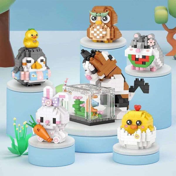 Cute Little Animals Mini Blocks DIY Animal World Owls and Dolphins Building Toys Kids Gifts Home Accessories Z260305