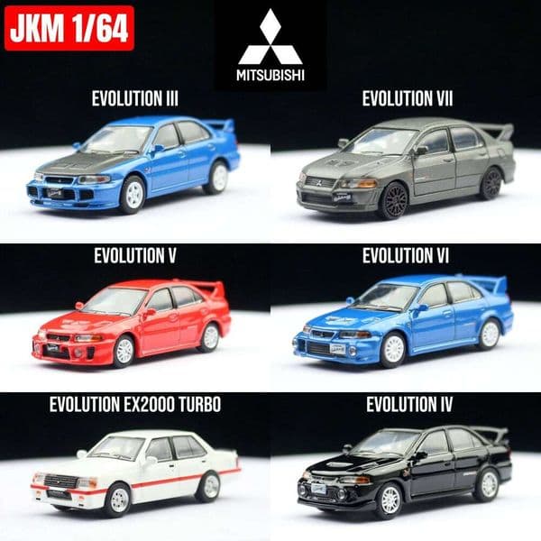 1/64 Mitsubishi Lancer Evolution EVO Family JDM Initial D Toy Car Model JKM 1:64 Free Wheels Diecast Metal Alloy Collection Gift C260305