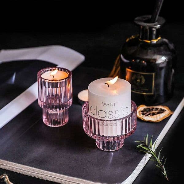 Clear Small Glass Candle Holder for Dining - Transparent Desktop Centerpiece Decor, Modern Table Design Candlesticks XJ260305