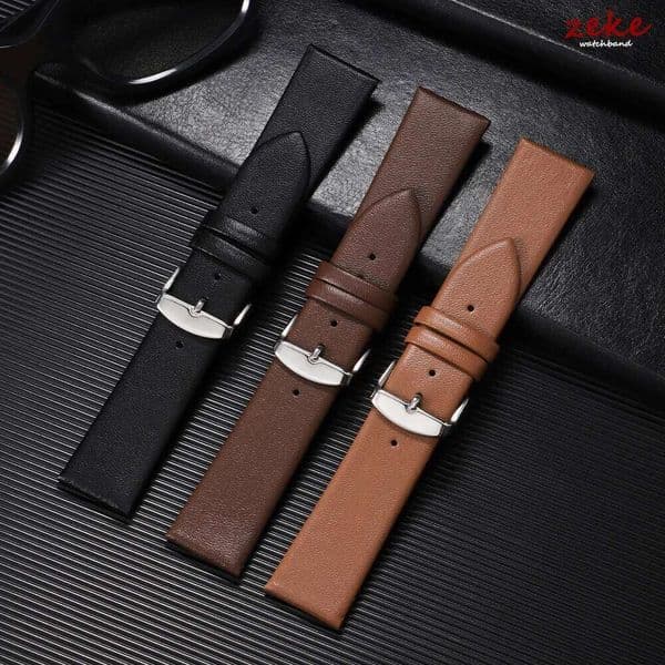 Vintage Brown Slim Watch Strap Ultra-thin Genuine Leather Watchband 12mm 14mm 16mm 18mm 19mm 20mm 21mm 22mm Wrist Band H260305