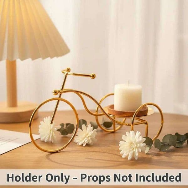 Metal Bicycle Candle Holder / Diffuser Stand, Decorative Tricycle Rack, 2 Colors Black/Gold, Creative Home Decor Gift, XJ260305