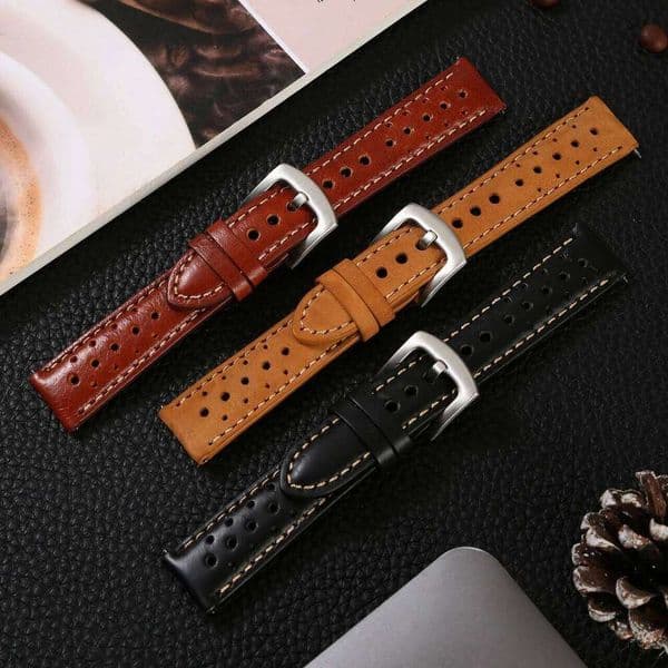 Genuine Cowhide Leather Strap 18mm 19mm 20mm 21mm 22mm 24mm Rally Racing Band Quick Release Watch Accessories H260305