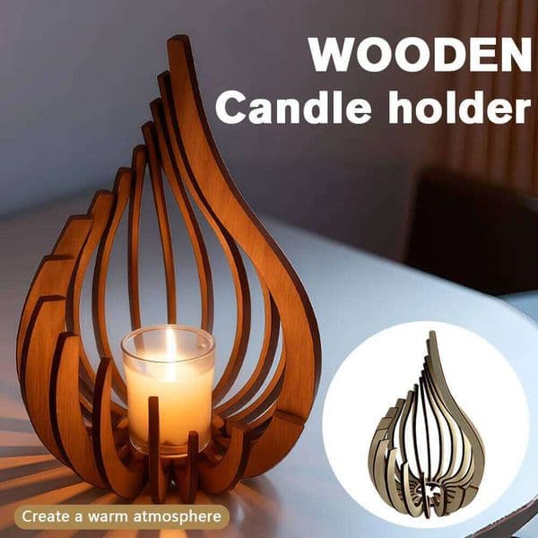 Handmade Wooden Candle Holder Lotus-Shaped Candlestick DIY Assembly Craft for Home, Wedding, and Party Table Decor XJ260305