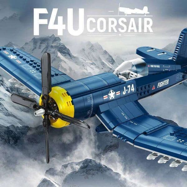F4U Corsair Fighter Building Blocks,WW2 Army Navy Airplane Model Bricks,Home Decoration Assembling Toys,For Children Boys Gifts Z260305
