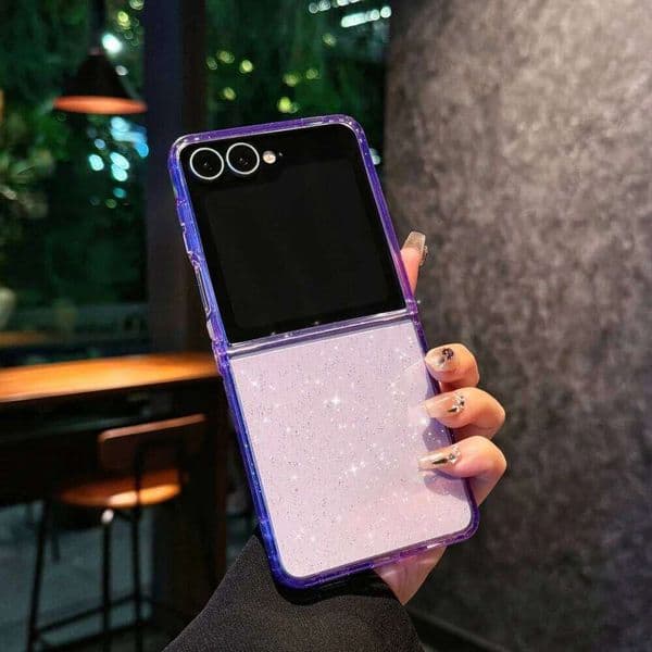 For Galaxy Z Flip7 case. Flip6 Transparent glitter protection cover. flip5 Simple and fresh style.Flip4 phone Cover H260305