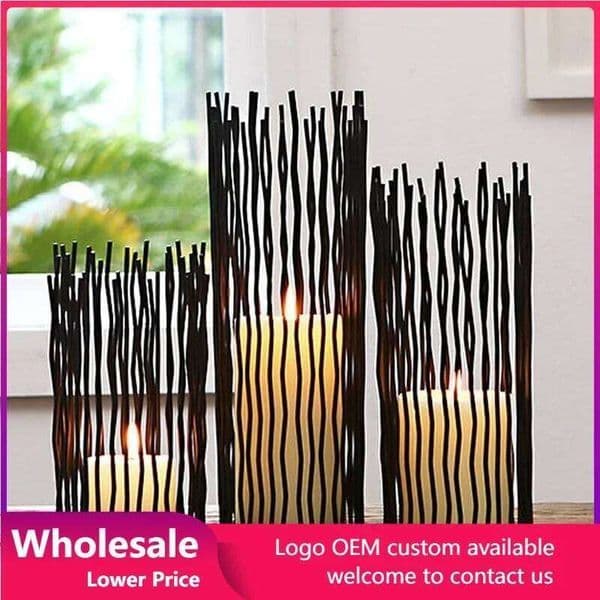 decoration Iron Stand Black Candle Holder Romantic Wedding Decoration Candlestick Dinner Candelabrum Candelabra XJ260305