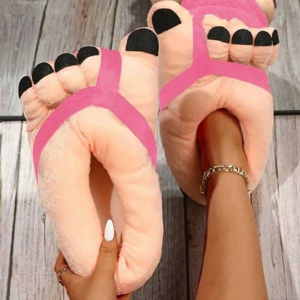 Creative Couples Slippers Funny Winter Big Feet Soft Warm Cotton House Slides Home Gift Idea S260305