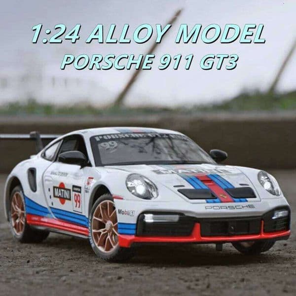 1/24 Porsche 911 GT3 RSR Sports Alloy Pull Back Model Simulation Children's Diecast Toy Car Boy Toys Garage Kit C260305