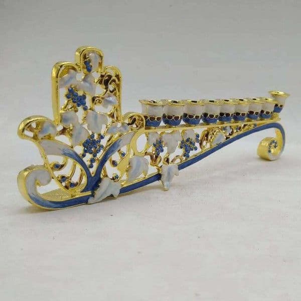 Hanukkah Hand Painted Enamel Menorah Candelabra Chanukah Temple Candlesticks 9 Branches Candle Holder XJ260305
