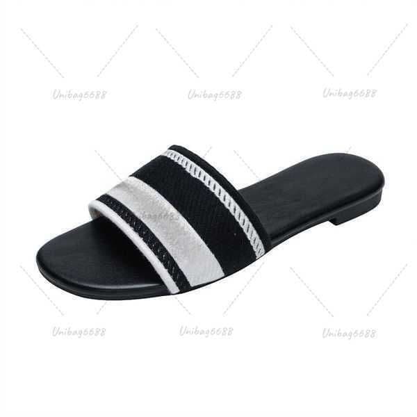 2026 Paris Embroidered Dazzle Designer Slippers Womens Sandals Summer Beach Stripes Casual Flat Slippers Sliders Women Ladies Flip Flops Embroidery Mules