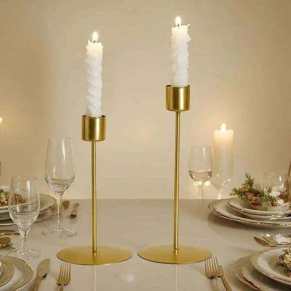 Chic Gold Metal Candle Holders, European Style Wedding Decorations for Living Room, Bar, Party Decor XJ260305