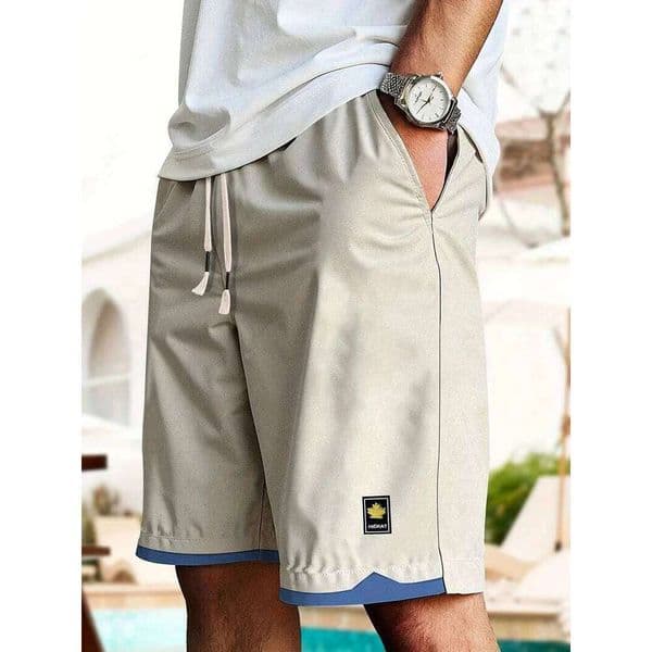 2025 New Fashion Casual Loose Contrast Color Fifth Summer Men's Sports Outdoor Street City Trend Shorts Pants H260306