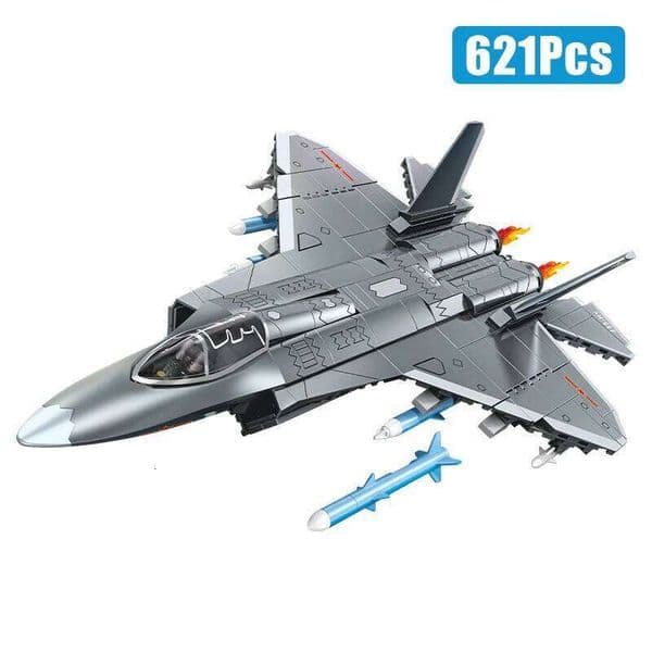 Technical 621Pcs J35 Shipborne Aircraft Model Building Blocks Military Airplane With Pilot MOC Bricks Toys Children Adult Gifts Z260305