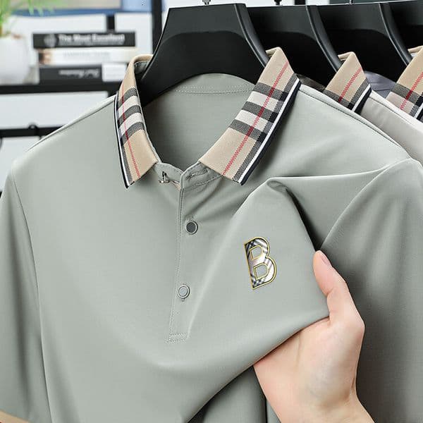 Brand Designer Clothes Summer New Mens Turn-Down Collar Shirt Mulberry Silk Business Short Sleeve Casual Top T-Shirt Printed Dad Outfit Z260530