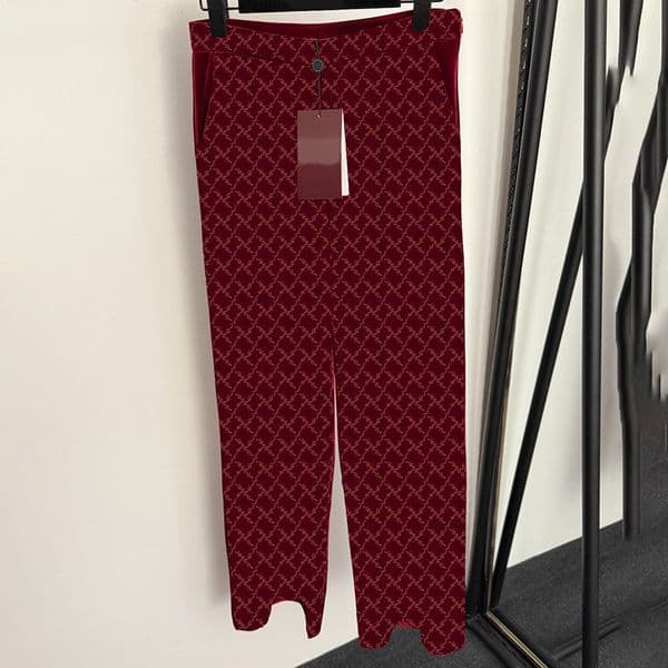 Women Vintage Velvet Pants Sparking Rhinestone Letters Pants Loose Fit Trousers Brand Club Party Trousers