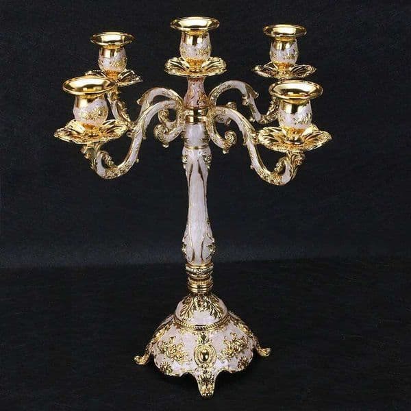 Kirsite 5 Arms Holders Luxury Wedding Desktop Decorative Ornaments Vintage 3 Arm Candle Holder Elegant Home Decorations XJ260305