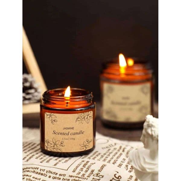 Canned brown small cup rose essential oil scented candle, smokeless home aromatherapy candle L260601