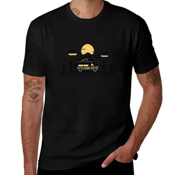 Camper longing Van passion | camping T-Shirt shirt graphic cotton 100% man t shirts for men casual T-shirt Q260306