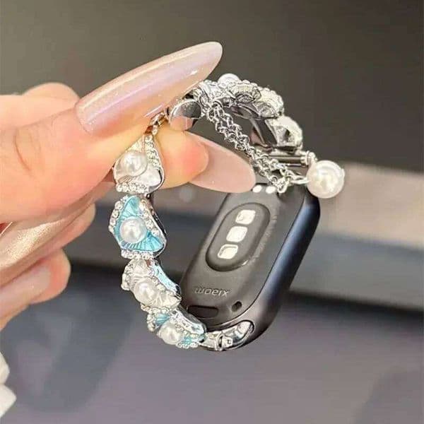 Pearl Heart Metal Strap Suitable for 8 Pro/9Pro, 8/8NFC/9/9NFC/10/10NFC, Mi Band 3/4/5/6/7, For Redmi Watch 4/Watch 5 H260305