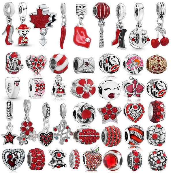 Fashion Charms for Bracelets Charm Loose Bead Fashionable Red Christmas Valentine's Day Jewelry DIY Accessories