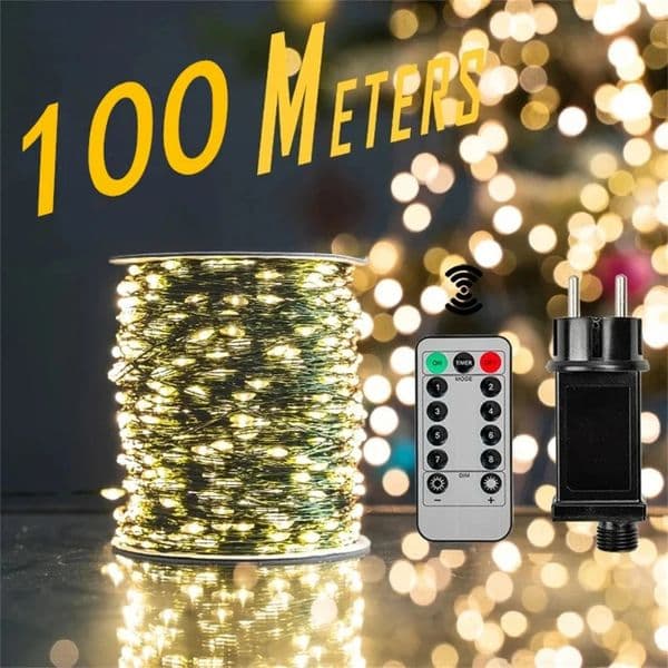 1000LED Fairy String Lights Christmas Garland Outdoor Decor Lights Waterproof with Remote for Tree Street Wedding Party 260305